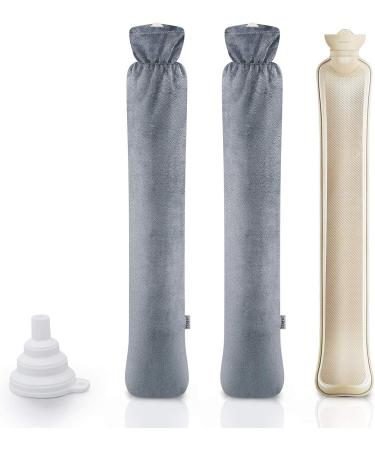 Long Heat Bottle with 2 Soft Covers - 2L High Capacity for Shoulder Neck & Belly Relief | 73x13cm - Buy Online on GoSupps.com