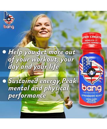 VPX Bang Military Shots 12-Pack - Sugar-Free Energy Shot with Caffeine, Creatine, and BCAAs - Gluten-Free, Vegan Formula - Strawberry Blast - Buy Online on GoSupps.com