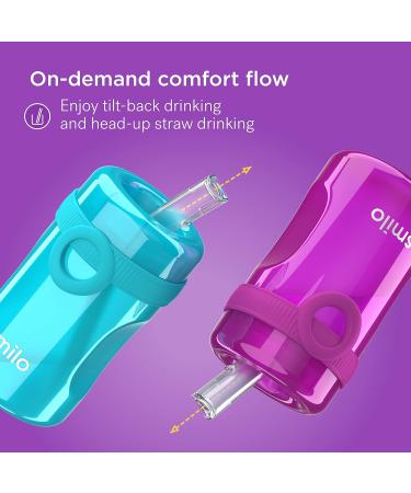 Smilo Sippy Cup 2 Pack for Toddlers (1+ years) - Spill Proof, Fold-Away Silicone Spout - 8.5 oz Capacity - BPA-Free - Made in USA - Aqua & Green/Blue - 2 Pack - Buy Online on GoSupps.com