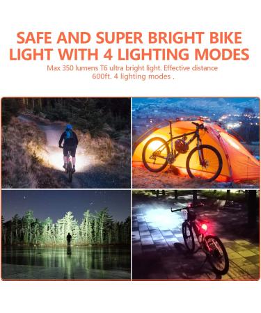 BURNINGSUN Bike Light Set & Horn - Solar Powered USB Rechargeable 4 Mode Headlight Taillight Combo for Cycling Safety + LED Speaker Bell - Buy Online on GoSupps.com