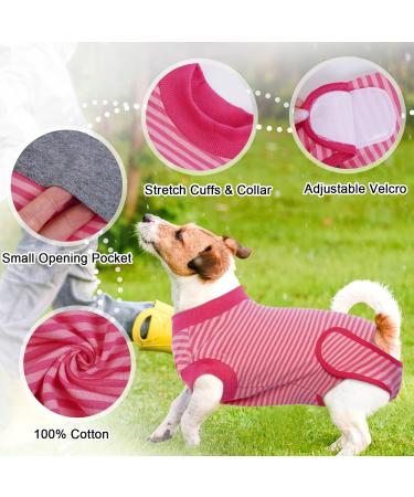 Hjumarayan Dog Recovery Suit - Medical Shirt for Small & Medium Dogs | Anti-Lick Protective Clothing | Post-Surgery Wound Care - Red Striped M Size - Buy Online on GoSupps.com