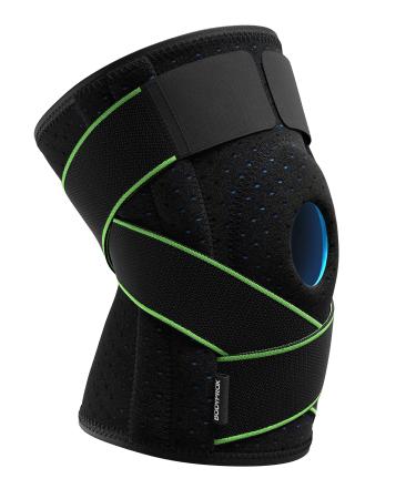 Knee Brace with Side Stabilizers & Patella Gel Pads for Knee Support - Black