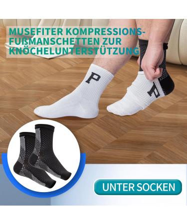 4 Pairs Plantar Fasciitis Compression Socks - Heel Spur Relief & Achilles Tendon Support - Black & White - S/M Size - Buy Online on GoSupps.com