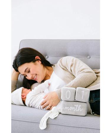 Pearhead Baby Plush Age Blocks - Set of 3 Gray Blocks for Photo Sharing Milestones - Buy Online on GoSupps.com