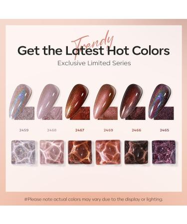 Modelones Gel Nail Polish 6 Colors Fall Gel Polish Chameleon Nude Brown Purple Red Glitter Nail Gel Polish Shimmer Winter Soak Off U V Nail Gel Nail Kit Home Gift DIY Salon for Women Girl - Buy Online on GoSupps.com