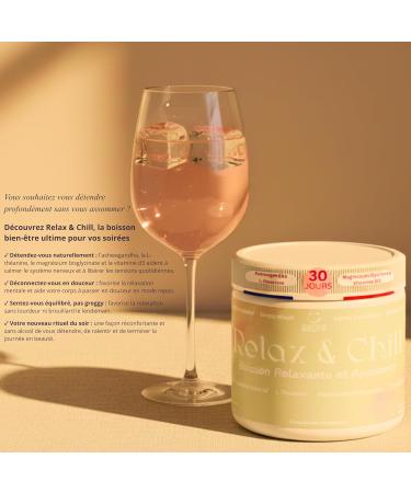 Relax & Chill Boisson Relaxation Anti-Stress/Ashwagandha KSM-66 L theanine Magnesium Bisglycinate & Vitamine D/Baisse Cortisol & Stress Am liore D tente et Qualit du Sommeil/Sans Cafeine ni Sucre - Buy Online on GoSupps.com