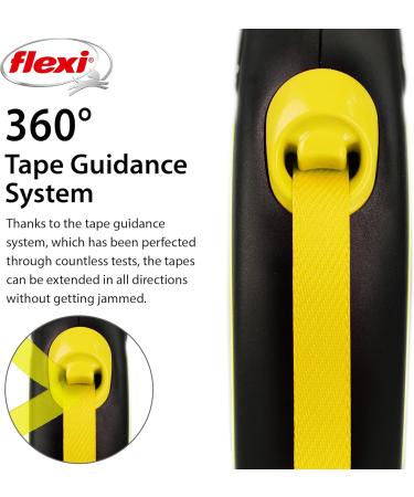 Flexi New Neon Tape Yellow Small Retractable Dog Leash 5m - For Dogs Up to 15kg - Buy Online on GoSupps.com