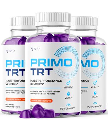 (3 Pack) Primo TRT Gummies for Men Official Primo TRT Male Performance Gummys with Maximum Strength Ingredients Advanced PrimoTRT Male Health Support Supplement with Premium Vitamins (180 Gummies)