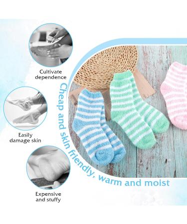 3Pairs Aloe Socks Moisturizing Spa Socks for Dry Cracked Feet Infused Socks Gel Sleeping Fuzzy Socks Lotion Socks Gift for Women Softening Dry Feet - Buy Online on GoSupps.com