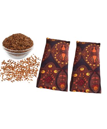 2 Luxurious Satin Eye Pillows for Cold or Hot Therapy Flaxseed Filled (Unscented). Relieve Puffy or Dry Eyes. Eye Pad for Relaxing Warmth Cooling Relief. Eye Mask for Sleep Yoga.