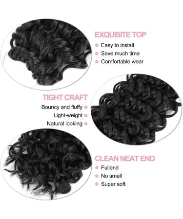 MLETULIPS GoGo Curl Crochet hair Ombre Deep Wave Crochet hair Beach Curl Water Wave Synthetic Deep Twist Crochet Braid Bohemian Crochet Braiding (10 inch 1B) 10 inch 1B - Buy Online on GoSupps.com