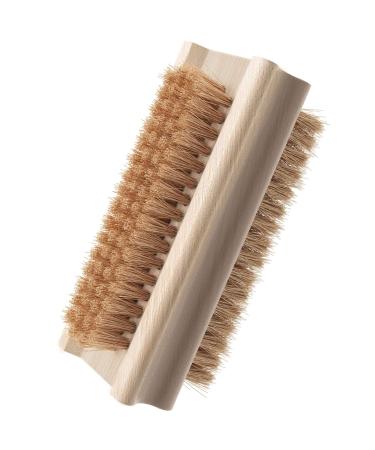 Konex Non-Slip Wooden Two-sided Hand and Nail Brush with Tampico Fiber Bristle. Fingernail brush with Beechwood body and Plant Based Fibers