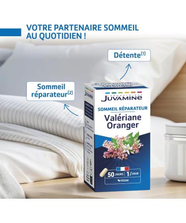 JUVAMINE - Valerian and Orange Tree - Repairing Sleep - Soothing Properties - Promotes the Natural Return of Sleep - 50 Capsules - Made in France - Buy Online on GoSupps.com