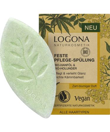 Logona Natural Cosmetics Fixed Rinance for more shine and of course healthy hair conditioner bar with vegan formula made of organic hemp and organic elderberry 1 x 60 g