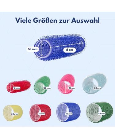 Ponik's Hair Roller Curlers Set - 12 Self-Adhering Curlers (16mm) for Easy Curly Curls - Blue Hair Rolls & Scooter - Buy Online on GoSupps.com