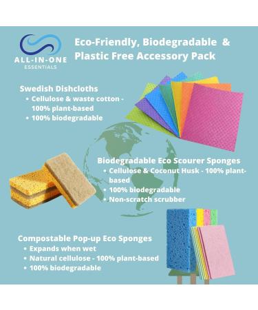 Eco Bathroom Cleaning Bundle With Method Bathroom Cleaner and Daily Shower Cleaner Swedish Dishcloth x 2 Biodegradable Scourer x 2 and Plastic Free Sponge x 2 - Buy Online on GoSupps.com