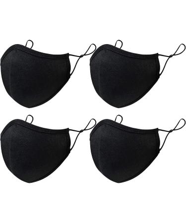 Face Masks for Women and Kids Black Cotton Washable Reusable Masks Breathable Face Covers with Adjustable Earloops - Buy Online on GoSupps.com