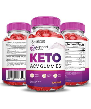 Justified Laboratories Ripped Results Keto ACV Gummies Advanced Formula 1000MG Ripped Results Keto Gummies Apple Cider Vinegar Formulated with Pomegranate Beet Juice Powder B12 Vegan Non GMO 60 Gummys 60 Count (Pack of 1) - Buy Online on GoSupps.com