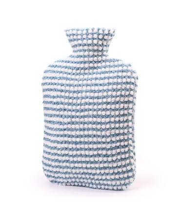 samply Hot Water Bottle with Soft Cover 2L Hot Water Bag for Menstrual Cramps Neck and Shoulder Pain Relief Hot and Cold Therapies Hand Feet Warmer Blue