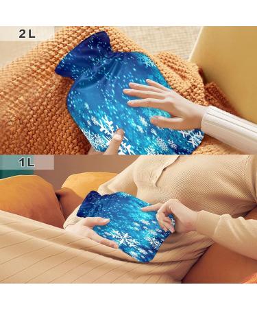 Snowflakes Christmas New Year Heat Bottle - 2L Pain Relief Cushion with Cover for Cramps & Heating - Buy Online on GoSupps.com