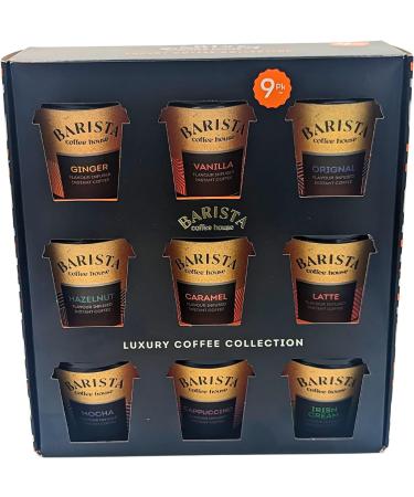 Coffee Gift Set | Travel Coffee | Takeout Cups Gift Sets | Instant Coffee 9 Pack Collection | Cappuccino Vanilla Ginger Latte Hazelnut Mocha Irish Cream - Coffee Lovers Gifts Men Women Tea Instant 162 g (Pack of 1) - Buy Online on GoSupps.com