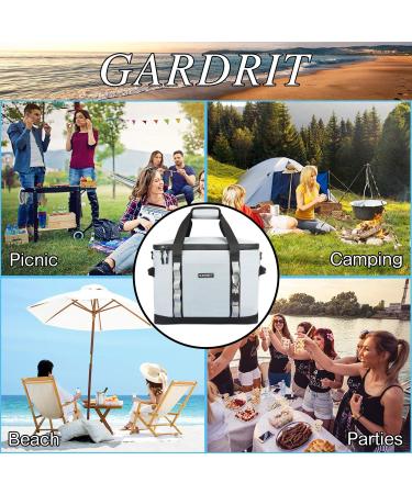 GARDRIT 39L Large Cooler Bag - Collapsible Leakproof Insulated Lunch Box for Camping & Picnic - Gray 60 Cans Capacity - Buy Online on GoSupps.com