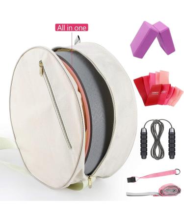 11-in-1 Yoga Wheel Set for Back Pain Relief - Includes Yoga Blocks, Strap, Resistance Bands, Bag, Jump Rope - Gray - Buy Online on GoSupps.com