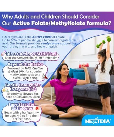 Nextdia GABA L-Methylfolate 1000 mcg + Methyl B12 Gummies 2Pack - Buy Online on GoSupps.com