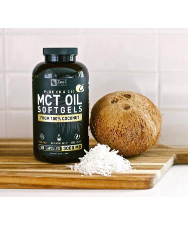 Pure MCT Oil Capsules (360 Softgels | 3000mg) - 4 Month Supply Keto Pills with Unrefined Coconut Oil - C10 & C8 MCT Oil for Brain Fuel, Energy, and Ketosis - Octane Oil Supplement - Buy Online on GoSupps.com