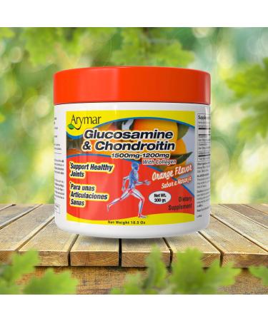Arymar Glucosamine Chandroitin Powder (1500mg/1200mg) - Joint Health Support Supplement - Helps Maintain Mobility & Flexibility - High Absorption Formula - 300g (10.5 oz) - Buy Online on GoSupps.com
