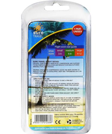 Sure Travel Unisex Compression Socks - Comfortable Fit for Men & Women Size L Black | International Shipping - Buy Online on GoSupps.com