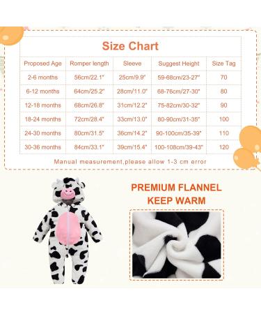 COOKY.D Unisex Winter Hooded Romper Jumpsuit | 2-36 Months | Cow Print | 6-12 Months - Buy Online on GoSupps.com