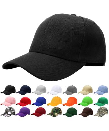 Falari Baseball Cap Adjustable Size for Running Workouts and Outdoor Activities All Seasons 1pc Black