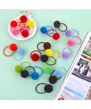 Yolev 24 Pcs Pom Ball Hair Ties Headbands for Baby Girls - Stretchy Nylon Hairbands for Newborns to Kids - Buy Online on GoSupps.com