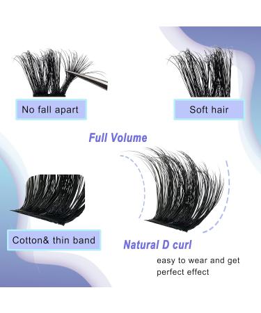 Cluster Eyelash Extensions 3D Flat - DIY Mink Lash Clusters (D Curly 9-18mm) for Self Application | Befacl - Buy Online on GoSupps.com