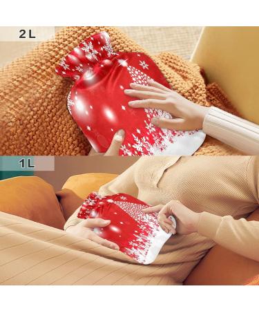 KCLDECI Hot Water Bottle with Cover - 2L Red Christmas Foot Warmer for Pain Relief & Heat Therapy - Buy Online on GoSupps.com