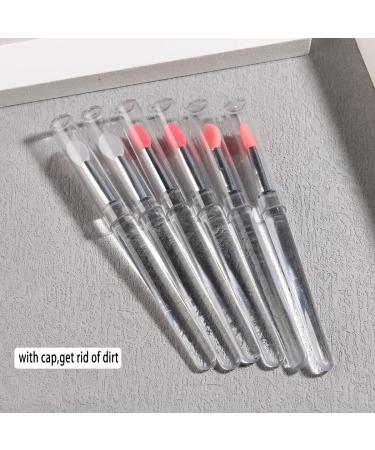 6Pcs Chrome Nail Powder Brushes - Silicone Head Applicators for Nail Art & Makeup | Reusable Nail Glitter Tools - Buy Online on GoSupps.com