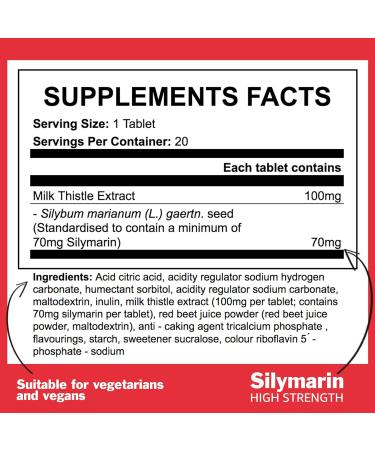 Milk Thistle Effervescent Tablets - Summer Fruit Flavour Liver Health Formula with Silymarin - Vegan & Vegetarian - Sugar Free - High Strength - 20 Tablets - Buy Online on GoSupps.com
