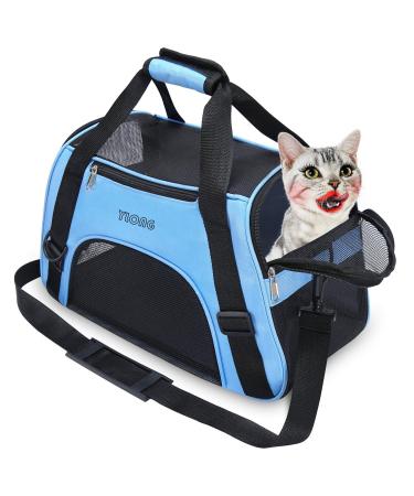 YLONG Cat Carrier Airline Approved Pet Carrier,Soft-Sided Pet Travel Carrier for Cats Dogs Puppy Comfort Portable Foldable Pet Bag,Airline Approved S Blue