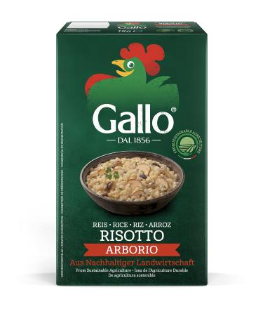 ROOSTER Riso Gallo Vegan Arborio sustainable rice 1 kg Pack of 12