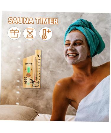 Happyyami 2-in-1 Sauna Timer & Backrest - Wooden Decorative Clock & Hourglass for Sauna Room & Baby Room - Optimize Your Wellness Experience - Buy Online on GoSupps.com