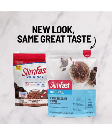 SlimFast Original Rich Chocolate Royale Meal Replacement Powder - 52 Servings, 10g Protein - Weight Loss Shake Mix - Buy Online on GoSupps.com
