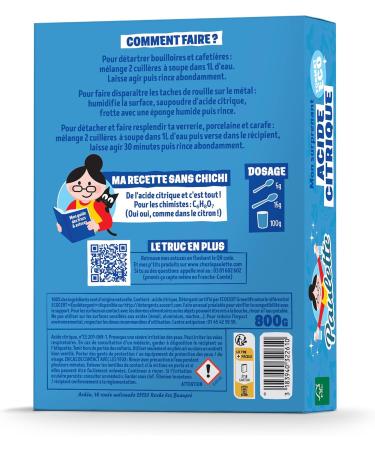 Paulette - Citric Acid Powder - Natural Anti-Limescale Descaler and Ecocert - Made in France - 800g - Buy Online on GoSupps.com