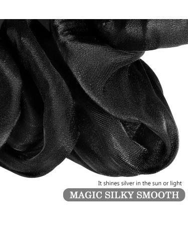 ADRIONE Satin Silk Hair Scrunchies 12 Pack - Large Black Scrunchies for Women's Thick Curly Hair - Buy Online on GoSupps.com