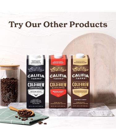 Califia Farms Pure Black Medium Roast Cold Brew Coffee - 32 Oz (Pack of 6) | Plant-Based, Vegan, Gluten-Free, Non-GMO, Sugar-Free - Buy Online on GoSupps.com