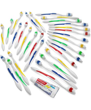 Bulk Wholesale 150 Toothbrushes: Medium Soft Bristles, Individually Wrapped for Dental Care, Hotels, Travel - Disposable & Homeless Care - Buy Online on GoSupps.com