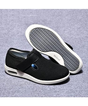 Outdoor Breathable Diabetic Slippers for Women & Men - Wide Width with Adjustable Closure and Arch Support - Black (Size 10.5) - Buy Online on GoSupps.com