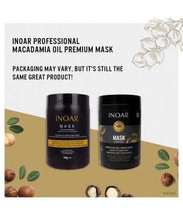 INOAR Macadamia Oil Premium Mask - Intense Hair Conditioning & Moisturizing (2lbs/1kg) - Buy Online on GoSupps.com