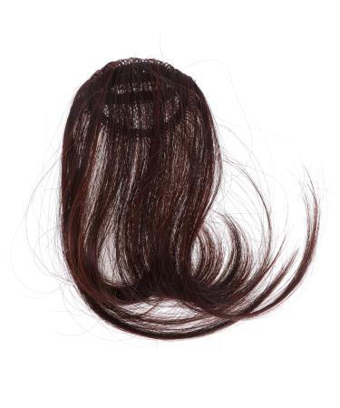 FOMIYES Piece Cosplay Clip on Air Bangs for Women wigs with bangs clip on bangs black Fake Ponytail clip in bangs real human fake bangs side bangs human hair bangs hair clip conjoined Miss Dark Brown
