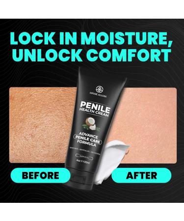 Premium Penile Health Creme - Deep Hydration & Skin Support | Anti-Chafing Moisturizer with Vitamins (4oz/120ml - Buy Online on GoSupps.com